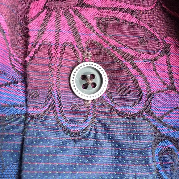 7 Downie St. Mens Button Front Shirt Sz 4 Medium Large Pink Red Blue Long Sleeve - Picture 6 of 7